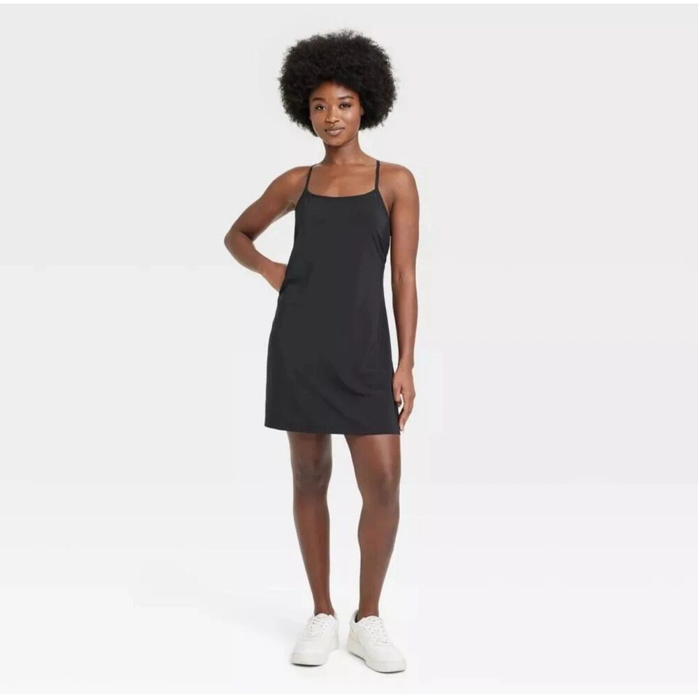 All In Motion Women's Active Dress Large Black Strappy Athletic UPF 50+